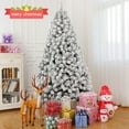 thumbnail image 5 of Tcbosik Pre-Lit Flocked Christmas Tree with 400 Lights and Remote Control, 7ft Artificial Xmas Tree with 1000 Branch Tips, Includes Stand, Snowy Green, 5 of 8