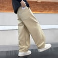 thumbnail image 5 of Afdoent Boys Casual Cargo Pants Fashion Casual Wide Leg Trousers For Kids Outdoor Fall Comfortable Loose Fit Youth Joggers Streetwear Trousers 7-8 Years, 5 of 6