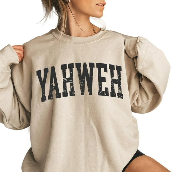 Yahweh Sweatshirt – Christian Faith Pullover, Spiritual Church Sweater, Religious Apparel, Prayer Gift for Believers