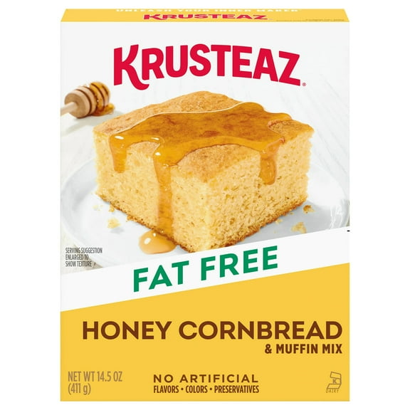 Krusteaz Fat Free Honey Cornbread Mix & Muffin Mix 14.5 oz Box (Pack of 2)