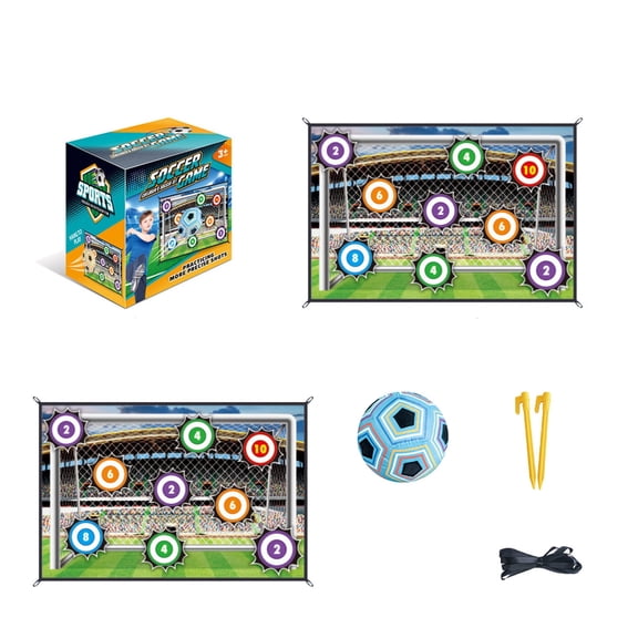 ELFINDEA Soccer Accuracy Target Game, Indoor Football Game with Soft Velcro Balls & Foldable Plush Goal, Soccer Ball Game Set for Kids, Soccer Gifts for Kids C