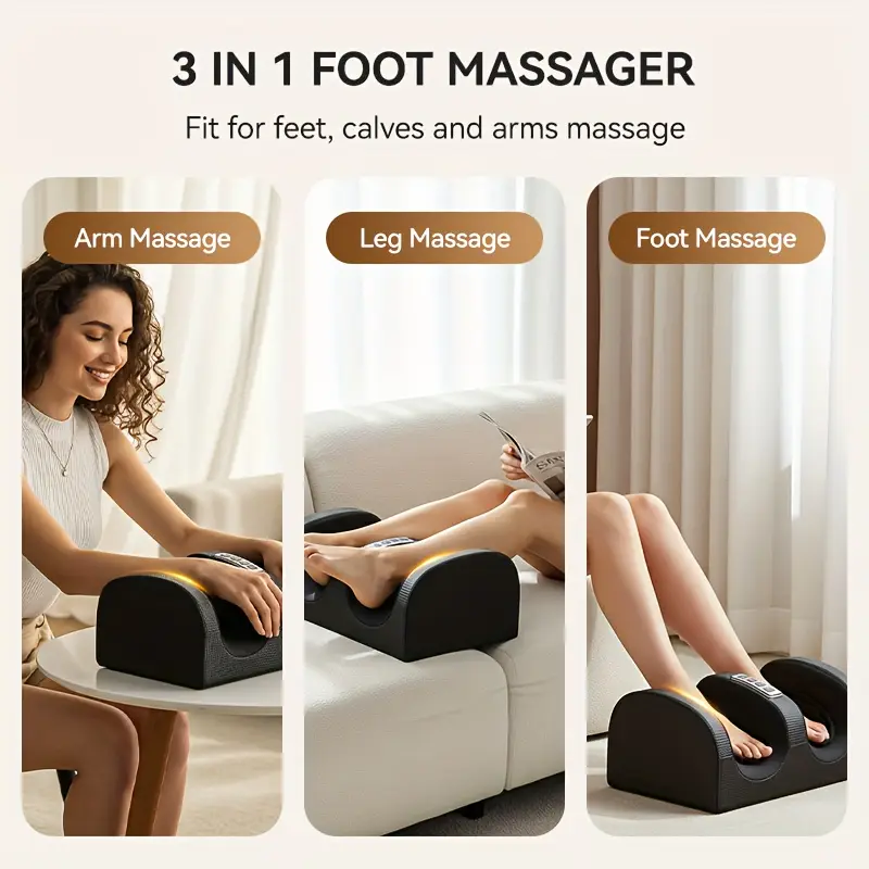 Miserwe Acupressure foot massager with heating, electric foot massager, calf massager with massage rollers, deep kneading circulation, the best gift for family, Christmas present