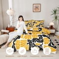 thumbnail image 3 of Homewish Bohemian Daisy Flowers Full Size Comforter Sets,Classic Aesthetic Bedding Comforter Set,Orange Black,Light Gray Reversible,3 Pieces,1 Comforter and 2 Pillowcases, 3 of 7