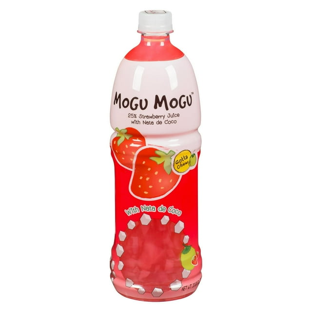MOGUMOGU Boisson au Jus de Fraise avec Nata de Coco