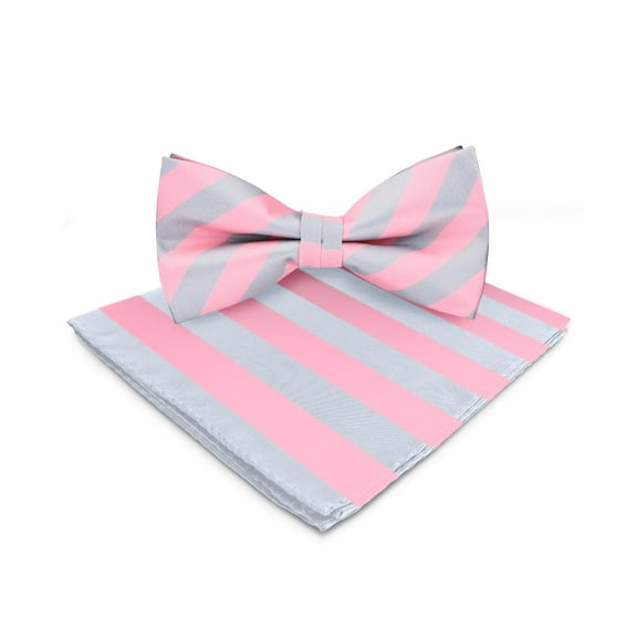 Vittorio Farina Striped Bow Tie & Pocket Square