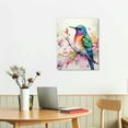 thumbnail image 2 of ONETECH Country Hummingbird Floral Wall Decor Colorful Flower Bird Pictures Wall Art Watercolor  Print Painting Framed Modern Home Artwork Decorations For Bedroom Kitchen Office 16x20in, 2 of 4