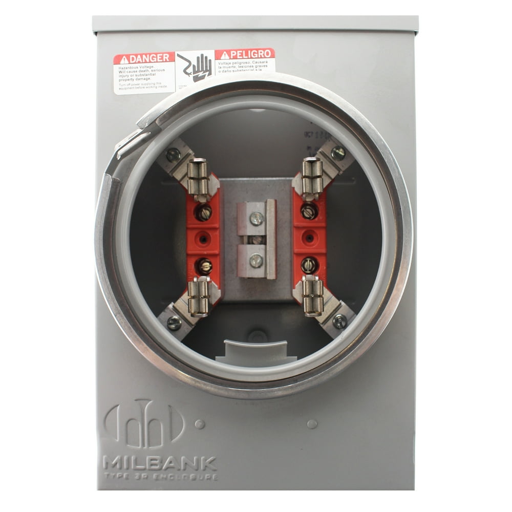 MilBank MBU7490RL RingType Meter Socket Enclosure, 600V, 125A, 1