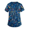 thumbnail image 4 of Junboys Scrubs for Women Short Sleeve - Cartoon Print V-Neck T-Shirt with Slits, Womens Scrub Tops with Patch Pockets, Cozy Fit Scrubs,Earthy Yellow 3XL, 4 of 4