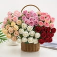 thumbnail image 2 of Artificial Rose Flower 10 Heads Realistic Looking Non-Fading Curled Petals Easy Maintenance No Odor Wedding Centerpiece Fake Rose Flower Plant Party Supplies, 2 of 6