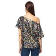 thumbnail image 2 of Womens Short Sleeve One Shoulder Sparkly Glitter Sequin Top Shirt, 2 of 5
