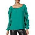 thumbnail image 2 of Bovemsi Women Casual Off Shoulder Long Sleeve Solid Loose T Shirt Blouses Tops, Green Summer Women's Long Sleeve T-Shirts, M, 2 of 4