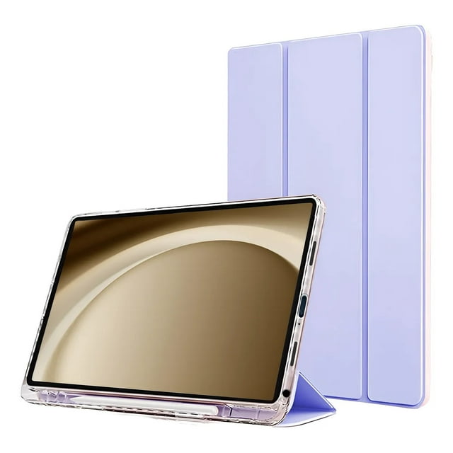 Funda Protectora Transparente Smart Cover para Samsung Galaxy Tab A9 (8.7 Pulgadas) - Estuche Carcasa Rígida Antigolpes y Cubierta Color Lila.