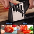 thumbnail image 2 of Afilador de cuchillos profesional, afilador de cuchillos 4 en 1, afilador de cuchillos manual con base antideslizante para cuchillos de cocina, tijeras, 2 of 5