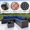 thumbnail image 6 of Kullavik 6 Pieces Patio Furniture Set Outdoor Sectional Ratten Wicker Sofa Set Patio Sofa Set Conversation Set with Thickened Cushion and Coffee Table,Navy Blue, 6 of 8