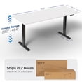 thumbnail image 5 of VIVO Electric 71” x 30” Stand Up Desk Workstation, White Table Top, Black Frame, 5 of 9