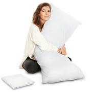 AllSett Health XXL Shredded Memory Foam Body Pillow | Long Cooling Bed Pillow For Adults - 20" x 54 + Bonus Machine Washable Pillow Case