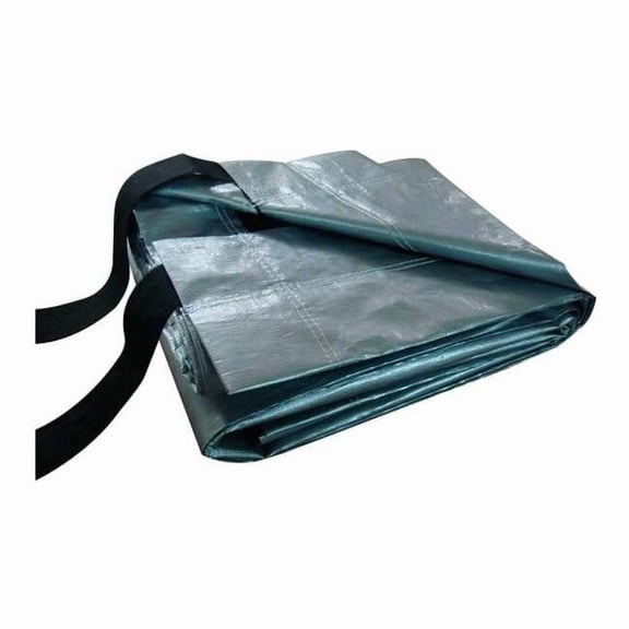 Heavy Duty Tarp, 14 ft 6 in x 53 ft 8 in, 12 Mil, Silver/Black, Polyethylene