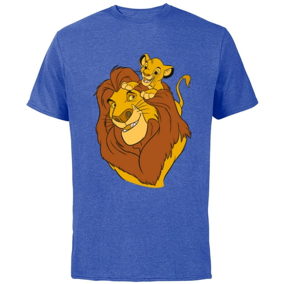 Disney The Lion King Simba and Mufasa Father and Son - Short Sleeve Cotton T-Shirt for Adults - Customized-Royal Heather