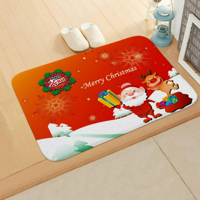 Christmas Rugs Winter Holiday Welcome Doormats Non-Skid Floor Mat
