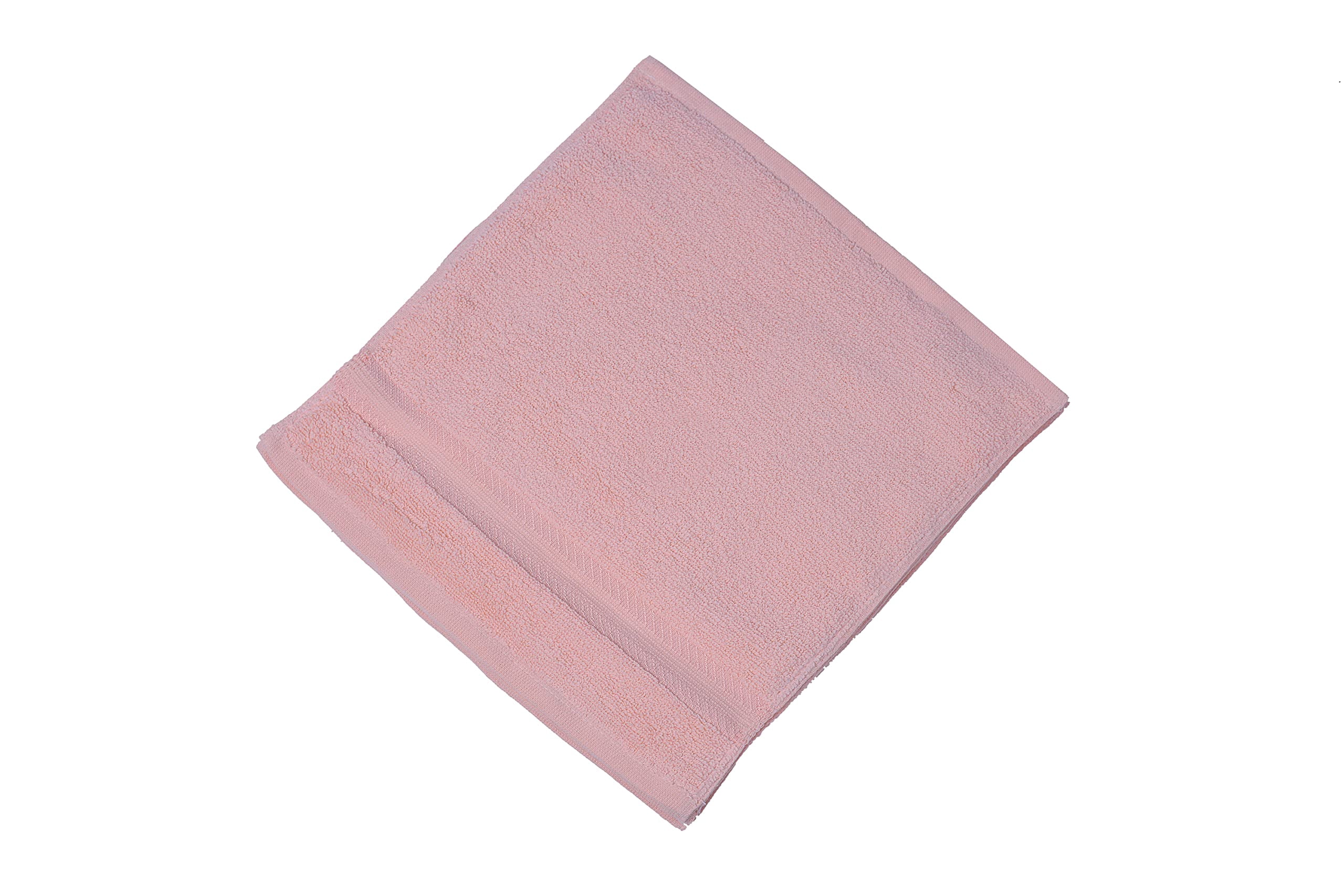 Linteum Textile Face Towel Set, 13x13 Inch, 100% Soft Cotton, 16 Single Ring Spun Washcloths, Absorbent & Durable Face Towel for Household, Spa, Gym and Hotels - 12 Pack (Pink)