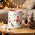 thumbnail image 3 of Christmas Ceramic Mugs Cute Xmas Coffee Cups with Santa Claus Reindeer Snowman Sleigh Handle Holiday Mug for Hot Beverages, 3 of 7