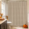 thumbnail image 6 of Brown Plaid Shower Curtains for Bathroom, Gingham Checked Minimalist Modern Waterproof Fabric Shower Curtain, Decorative Bathroom Curtain for Bathtub, 36"x72", No Hooks Included, 6 of 9