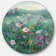 thumbnail image 1 of Designart 'Flower field' Farmhouse Metal Circle Wall Art, 1 of 3