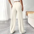 thumbnail image 7 of BILIKEYU Women's Solid Color Long Pants Straight Leg Loose Temperament Casual Pants Daily Commuting Trousers, Crepe Pants for Women, Loose Work Pants for Women, Capri Pants for Women Plus Size, 7 of 7