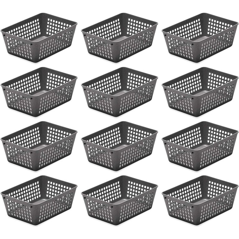 Plastic Storage Basket 6 x 4.5 x 2.25 Inch, 12 Pack