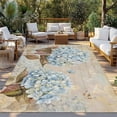 thumbnail image 2 of Blue Hydrangea Outdoor Rug for Patio/Deck/Porch, Non-Slip Large Area Rug 3 x 5 Ft, Flowers Leaves Butterfly Retro Khaki Indoor Outdoor Rugs Washable Area Rugs, Reversible Camping Rug Carpet Runner, 2 of 8
