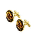 thumbnail image 2 of PhooArto Men's Classic Stainless Steel, Sunflower and Butterfly Painting Cufflinks Business Wedding Shirts, Golden, 2 of 7