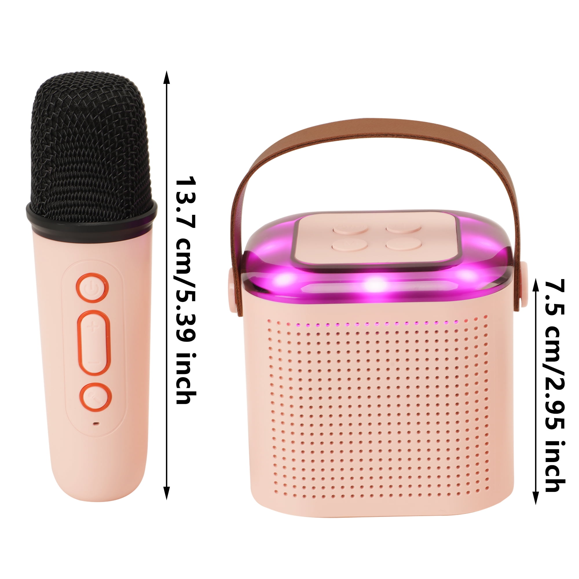 Portable Karaoke Machine Mini Bluetooth Speaker with Microphone Led Lights Karaoke Gifts