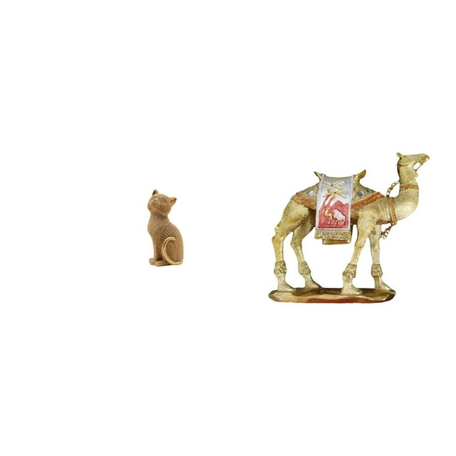 Escultura De Resina De Animal: Gato, Camello. Figura Decorativa Coleccionable Para Estante De Entrada, Sala De Estar, Dormitorio, Librería O Hogar.