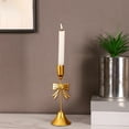 thumbnail image 4 of CuiLiyq Vintage Metal Candlestick Holders, Gold Bowknot Taper Candle Holders for Table Centerpiece Mantel Decor, Holiday Housewarming Valentines Day Gifts (7.8 Inch), 4 of 6