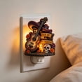 thumbnail image 3 of Day of the Dead Skull Plug In Night Light, Acrylic Sugar Skull Wall Lamp with Warm Glow, Halloween Decor for Bedroom Hallway Entryway Home, 3 of 6