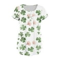 thumbnail image 3 of B91xZ T-shirts à Manches Courtes pour Femmes Drop Épaule Col Rond Tops Décontractés T-Shirts de Base de Couleur Unie, W XXL, 3 of 4
