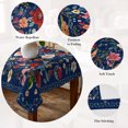 thumbnail image 5 of Navy Blue Floral Table Cloth Waterproof Tablecloths, Spring Farmhouse Botanical Flowers Vintage Tablecloth Dining Table Cover for Kitchen Party Tabletop Outdoor, Rectangle Tablecloth 60x120 Inch, 5 of 9