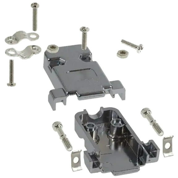 977-009-020R121 Backshell Connector 9POS Two Piece Silver 180° Shielded