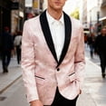 thumbnail image 6 of i.Finelong Men's Pink Patterned Tuxedo Jacket with Black Shawl Collar, 6 of 6
