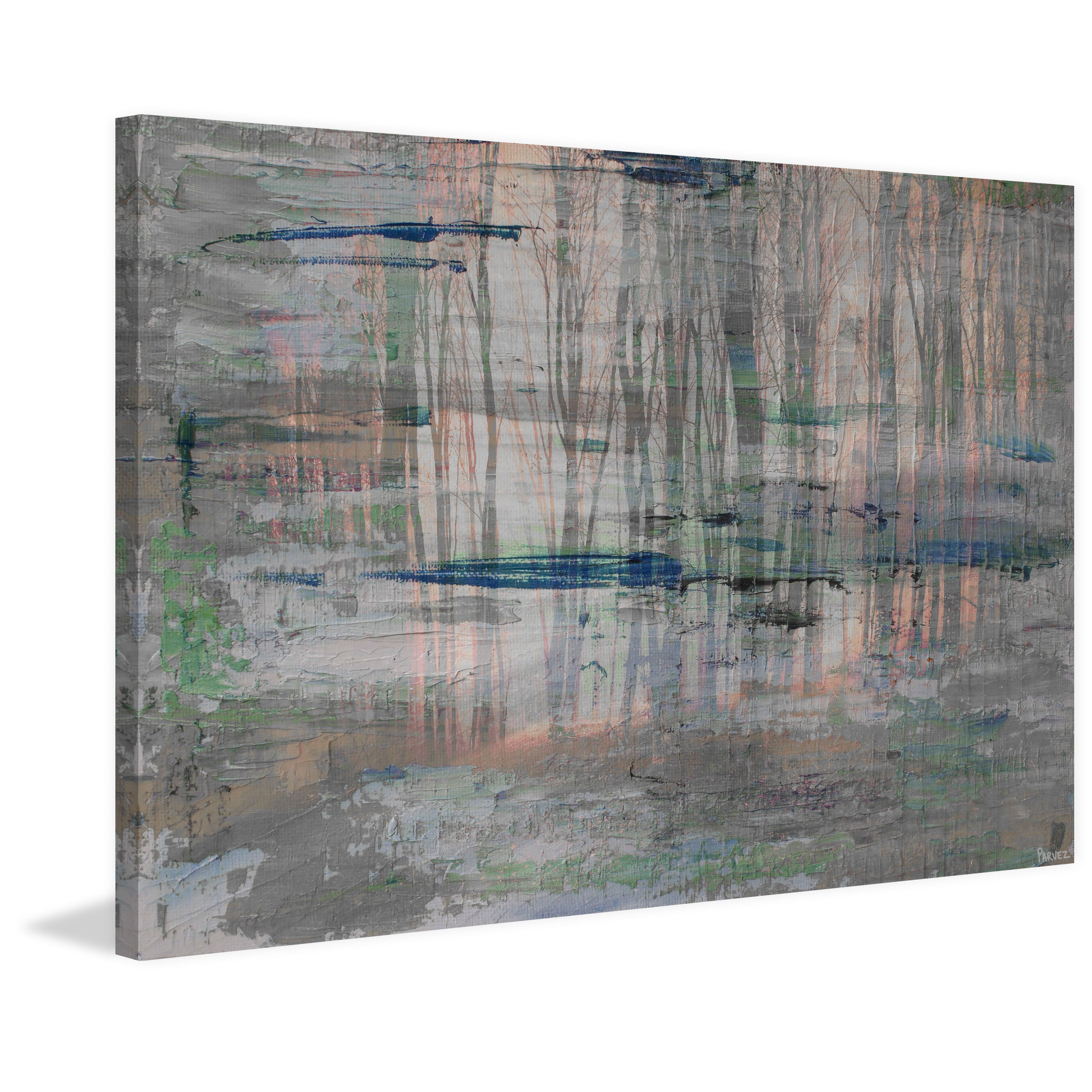 "Marshy Reflection" Painting Print on Wrapped Canvas