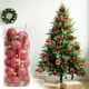 thumbnail image 4 of Set de adornos para bola de árbol de Navidad 24 piezas | Plástico indestructible | Rojo Verde Blanco Multicolor | 1,57" de diámetro | Acabados brillantes con purpurina mate | Easy Hang | Decoración, 4 of 6