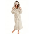 thumbnail image 2 of MEICHEN Plush Robes for Women Plush Robes for Women with Warm Fleece Hooded Bathrobe Soft Long Spa Robe with Pockets Womens Robes, 2 of 9