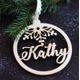 thumbnail image 3 of Bola de Navidad con nombre personalizado, colgante de árbol de Navidad de madera, regalo de Navidad personalizado, copo de nieve de Papá Noel, decoración navideña, 3 of 5