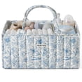 thumbnail image 1 of Organizador de pañales Blissful Diary con estampado floral, azul y floral, 1 of 7