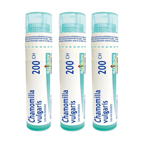 Boiron Chamomilla Vulgaris 200CH – Homeopathic Medicine, Box of 3 Tubes (4g Each, Approx. 80 Pellets per Tube)