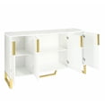 thumbnail image 3 of LiviNest Modern Sideboard with Adjustable Shelves: White Kitchen Cabinet with Marble Top & Gold Metal Legs - 4-Door Storage for Dining Room & Living Room, 3 of 6