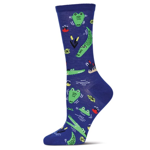 MeMoi Women's Gators Bamboo Crew Socks - Womens - Female, 9-11, Royal Blue