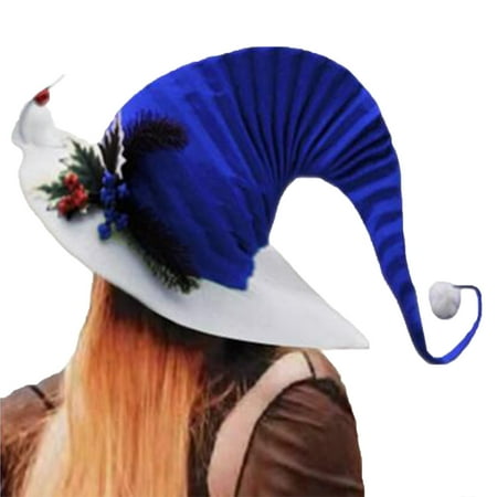

Christmas Indoor Decor Christmas Prom Party Performance Fashion Casual Long Tail Christmas Hat Christmas Gifts for Kids C3Blue