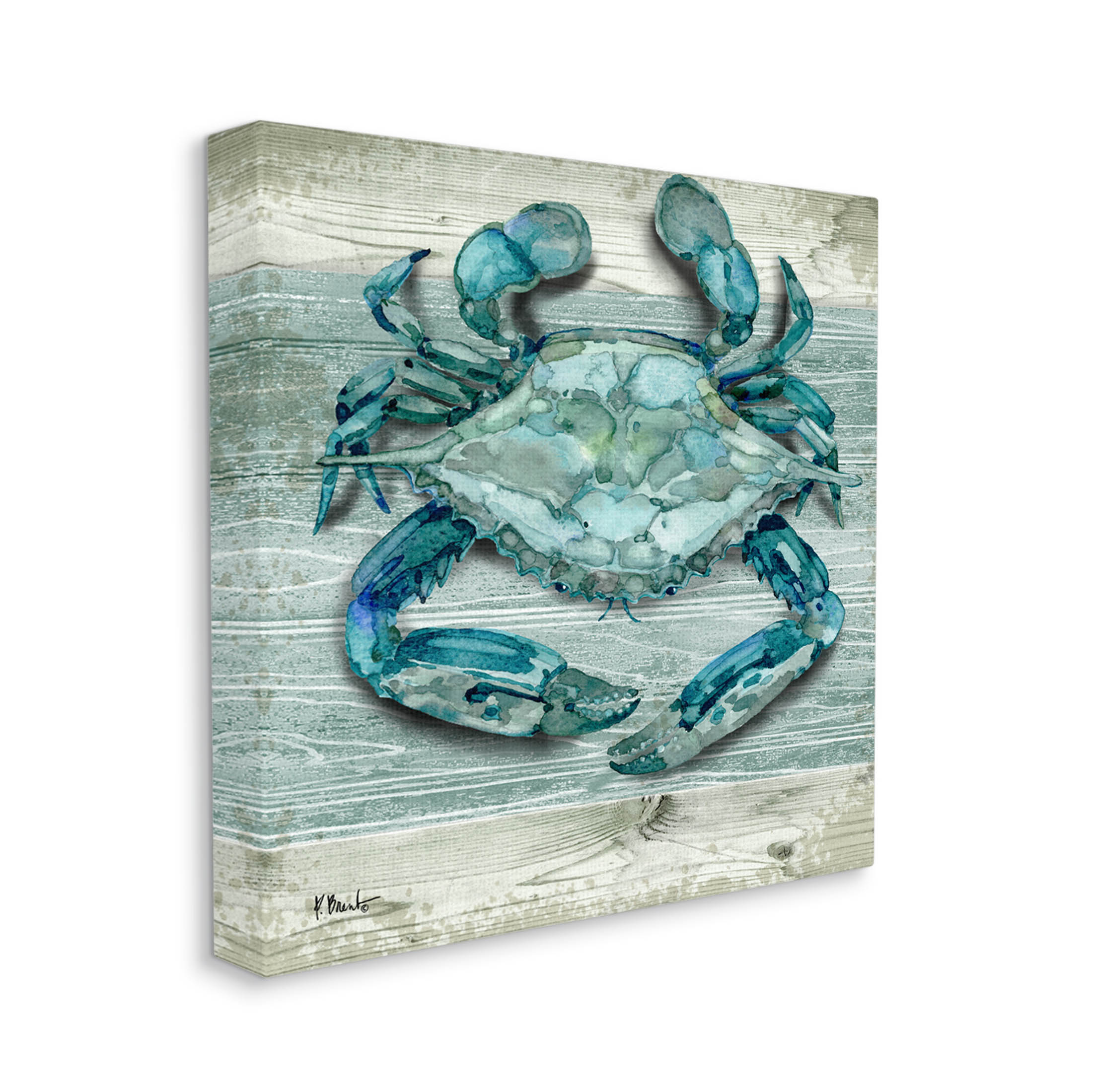 Stupell Industries Northpoint Sealife Rustic Crab Graphic Art Gallery Wrapped Canvas Print Wall Art, Design by Paul Brent