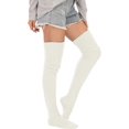 thumbnail image 4 of Derest Women's Extra Long Cable Knit Thigh High Socks – Winter Warm Over Knee Boot Stockings, Soft & Stretchy Leg Warmers, 4 of 7